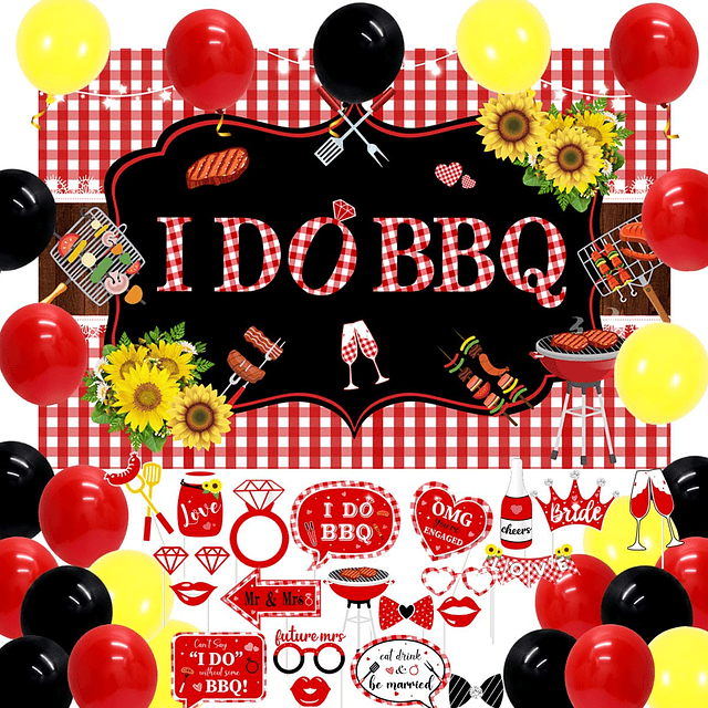 I Do BBQ Decoraciones de fiesta para adultos I Do BBQ Sumini