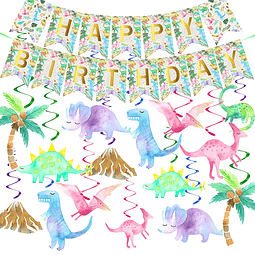 Decoraciones para fiesta de cumpleaños de dinosaurios para n