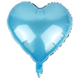 10 globos en forma de corazón de papel de aluminio azul perl