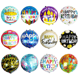 24 globos de aluminio de feliz cumpleaños, globos inflables