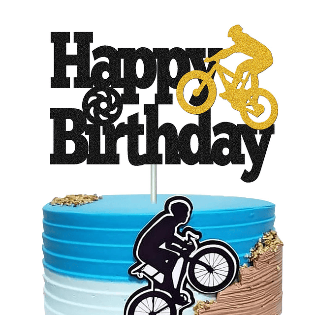 Decoración para tarta de bicicleta, decoración para tarta de