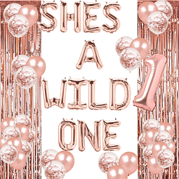 Globos de She's A Wild One, pancarta de fiesta de primer cum