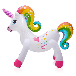 Unicornio inflable grande de 24 pulgadas, juguetes de pie 3D