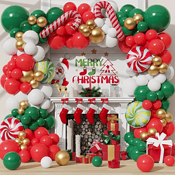 Kit de arco de guirnalda de globos navideños con globos navi