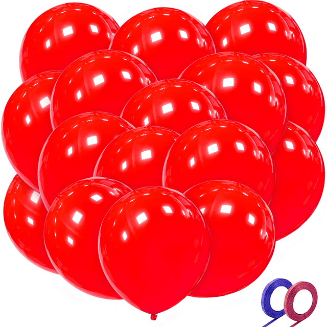 32 globos grandes rojos de 18 pulgadas, globos redondos de l