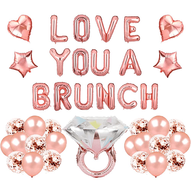 Te amo un brunch globos Banner nupcial brunch suministros de