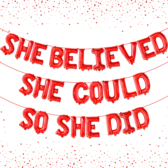 Globos rojos She Believed She Could So She Did - Globos de f