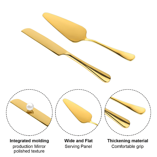 Juego de 2 cuchillos para pastel de boda, juego de corte de