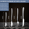 Juego de cubiertos de 24 piezas, juego de cubiertos de acero