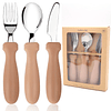 Juego de Utensilios para Niños Pequeños, 3 Piezas de Utensil