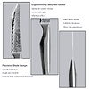 Steak Knives Juego de cuchillos para carne de Damasco de 6 j