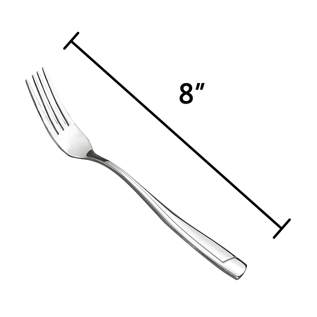 Tenedores de cena de acero inoxidable de 16 piezas, 8 pulgad