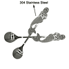 4 cucharas de sirena 18/10304 de acero inoxidable para pesca