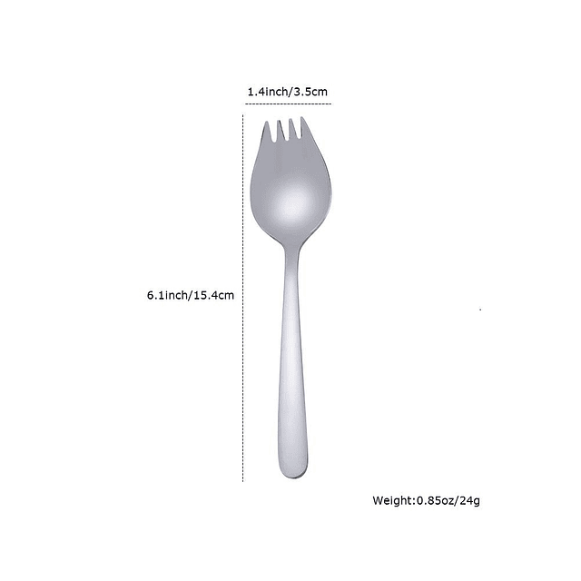 COMIART Sporks de acero inoxidable, cuchara tenedor de 6,1 p