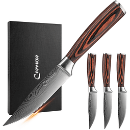 Juego de 4 cuchillos para carne de 5,25 pulgadas, cuchillo p