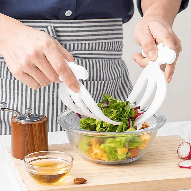 Ensalada Manos Paquete de 2 Mezcladores de Ensalada de Plást