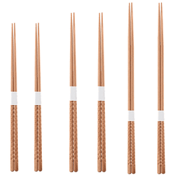 9 pares de palillos de madera largos reutilizables, palillos