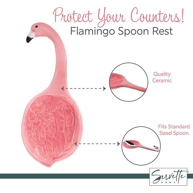 Soportes para cucharas de cocina Pink Flamingo - Juego de 2