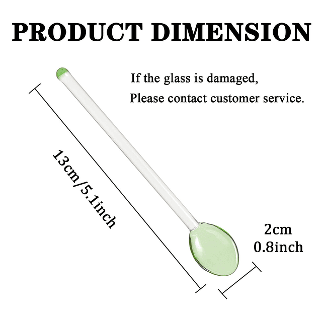 5 Piezas Cucharas agitadoras de Vidrio Varilla Mezcladora Re