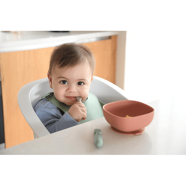 BEABA Juego de 2 Cucharas de Silicona para Bebés de 4 a 8 Me