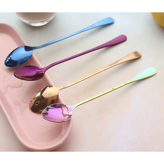 Cuchara de té helado con mango largo, cucharas para mezclar