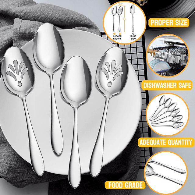 Juego de 6 cucharas para servir, utensilios para servir de a