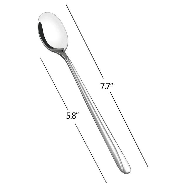 Cuchara de mango largo de 12 piezas, cuchara de té helado de