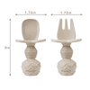 Paquete de 4 tenedores de cuchara de destete LED de silicona