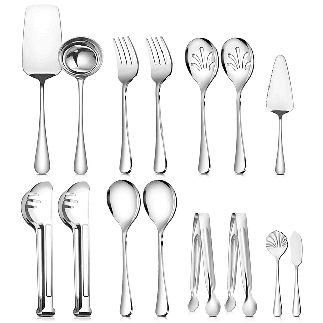 15 utensilios grandes de acero inoxidable para servir: cucha