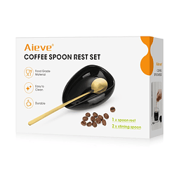 Aieve Soporte para cuchara de café con cuchara para agitar c