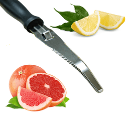 Cuchillo para pomelo, cuchillo curvo dentado de acero inoxid