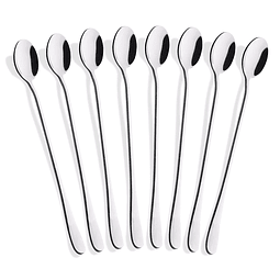 Hiware-cucharas de té helado con mango largo, 8 piezas, 9 pu