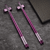 Palillos de metal reutilizables, 2 pares de palillos de acer