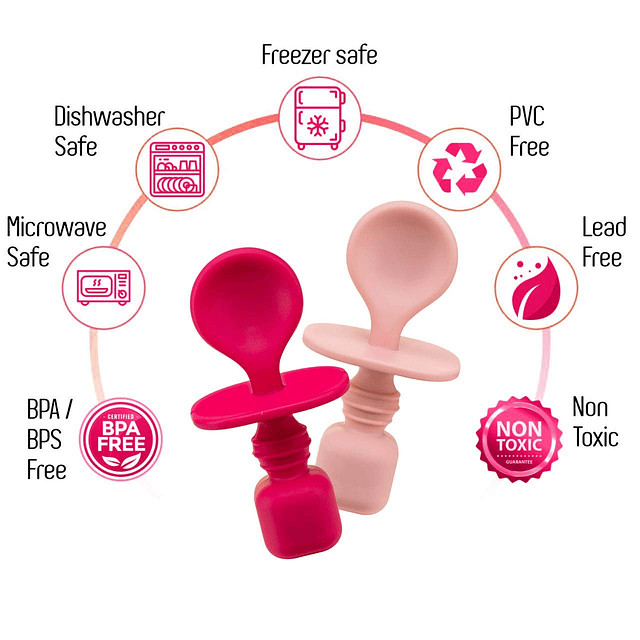 Cucharas de silicona para bebé para destete dirigido por beb