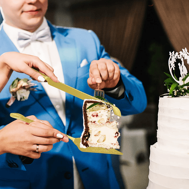 Juego de cuchillo y servidor para tartas de boda vintage, cu