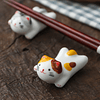 Juego de 5 palillos de gato, estilo japonés, porcelana, lind