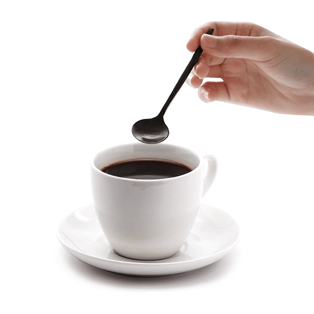 Paquete de 12 cucharas de café expreso negras, mini cucharad