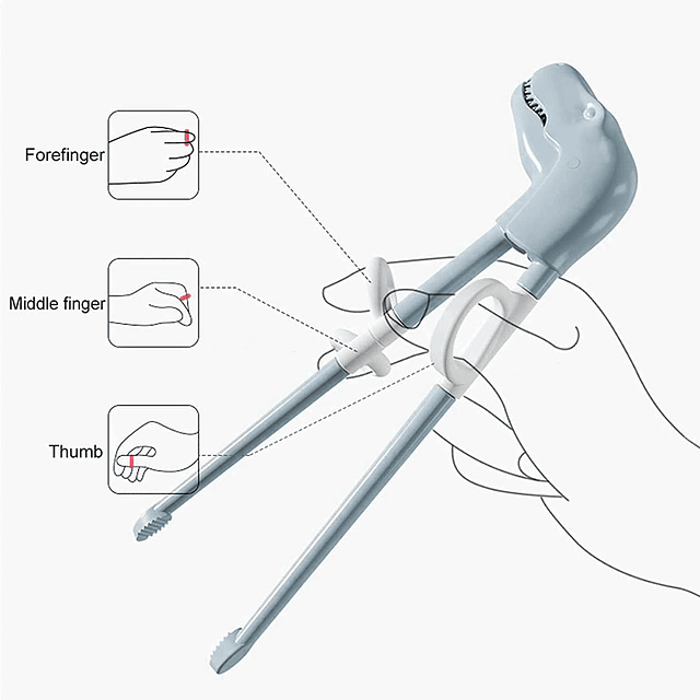 Palillos de entrenamiento de dinosaurios, 2 palillos para ni