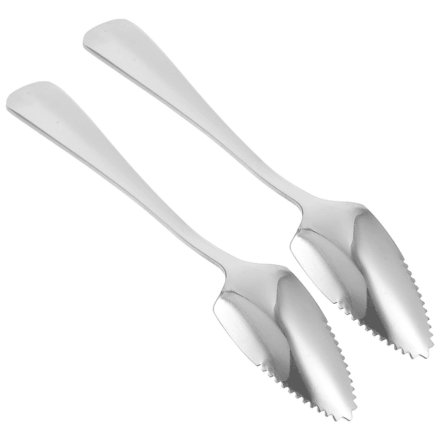 Cucharas de cuchillo dentadas de pomelo : 2 cucharas de acer