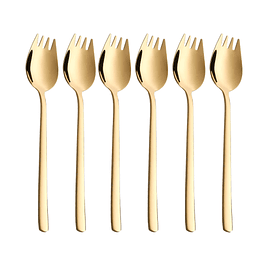 Sporks Juego de cubiertos para ensalada de postre, acero ino