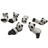 Paquete de 6 lindos soportes de cerámica para panda, soporte