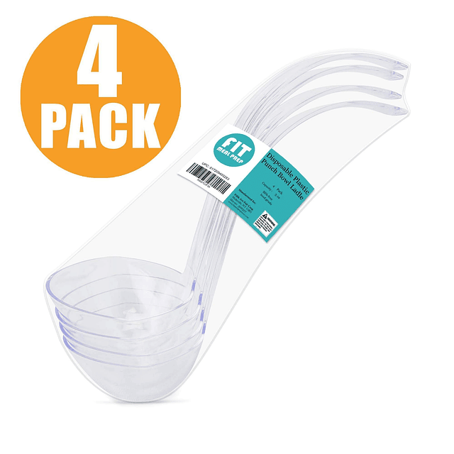 Paquete de 4 cucharones de plástico para ponche de 5 oz – Cu