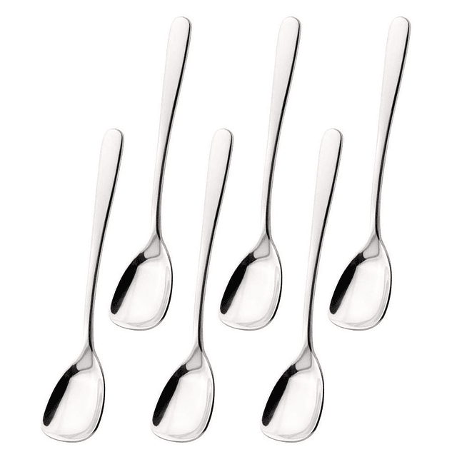 Juego de 6 cucharas para helado, cucharas de postre, elegant