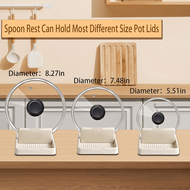 2 soportes para cucharas para encimera de cocina, soporte pa