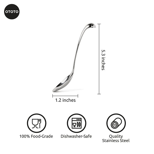 Cuchara de azúcar Sweet Nessie – Cuchara de té de acero inox