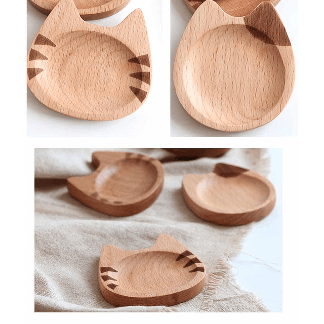 Soportes de madera para cucharas de café para gatos, 2 lindo