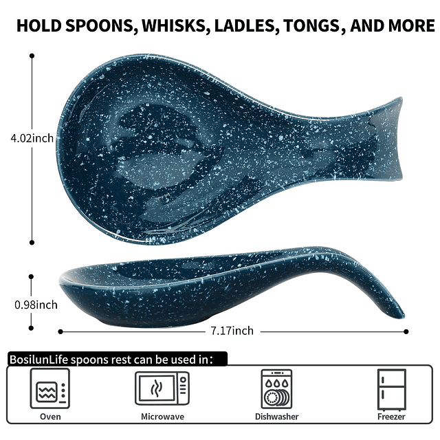 Bosilunlife Soporte para cucharas de cocina, soporte para cu