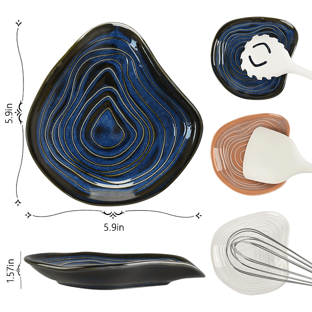 Soporte de cuchara de cerámica para estufa, soporte de cucha