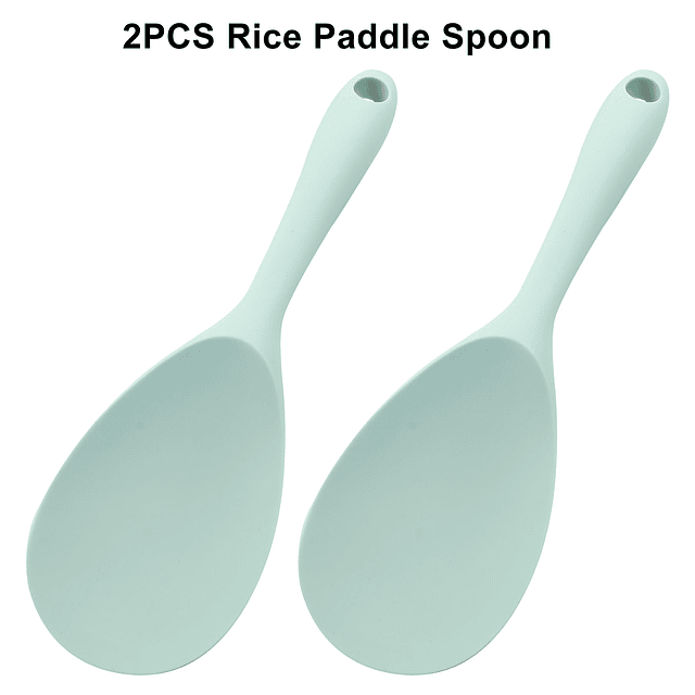 2 cucharas de paleta de arroz de silicona verde claro, antia