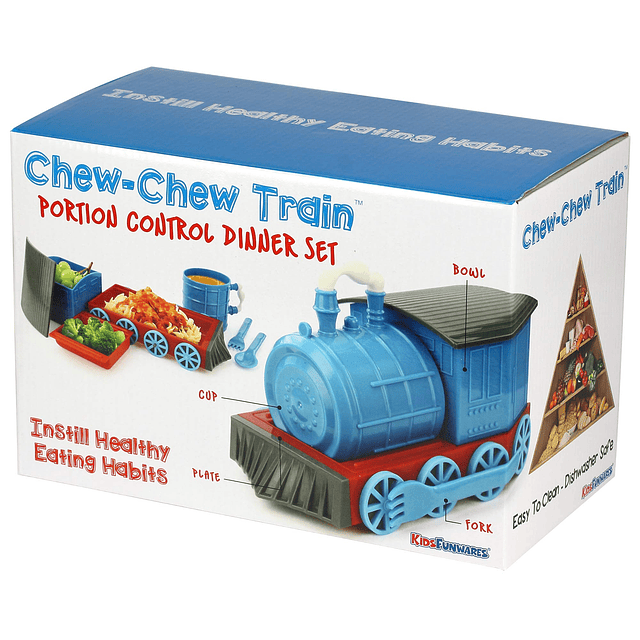 KidsFunwares Chew-Chew Train - Vajilla con utensilios para n